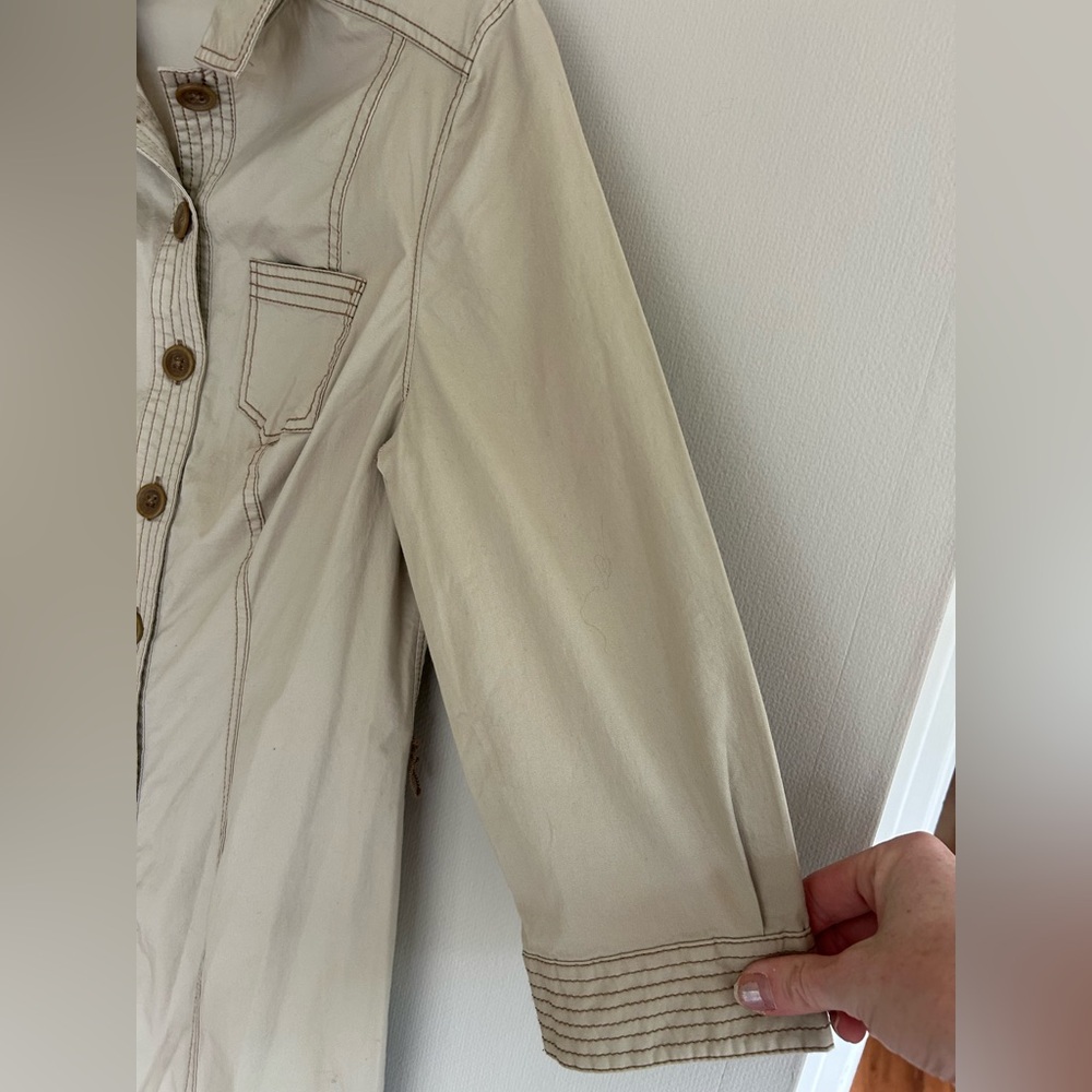 NWOT BODEN Khaki Button Down Cotton Twill Shirt Dress Safari French Utility Sz 6 - Picture 8 of 16